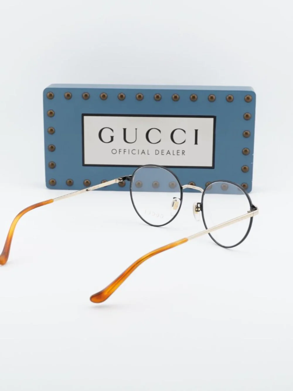 Gucci GG0581O 006 Round Eyeglasses - Black/Gold 50mm